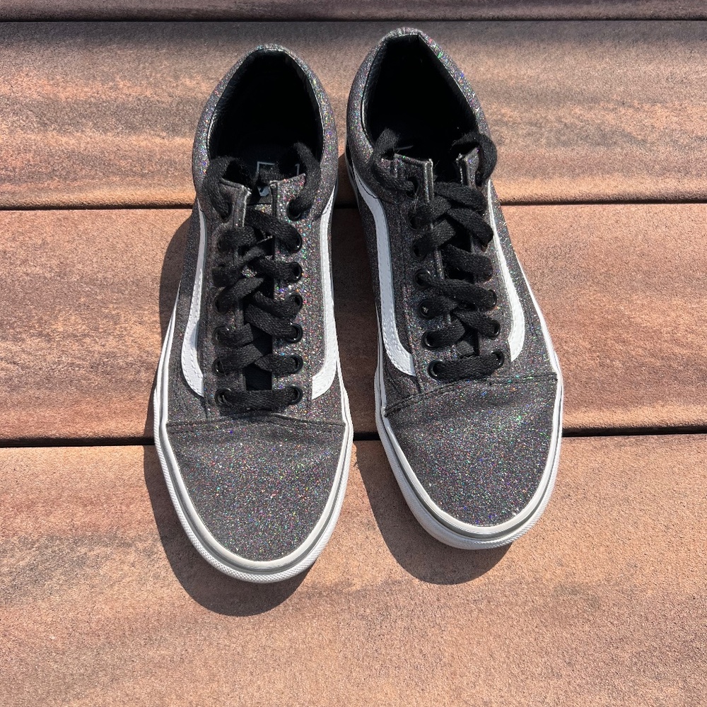 New Vans, black and purple sparkle - 8.5